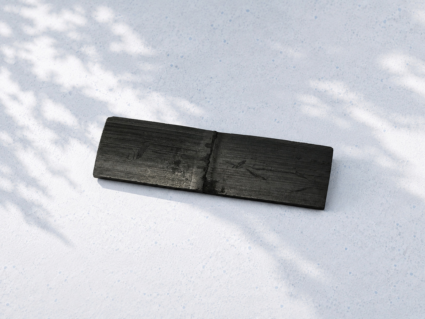 Wide Japanese bamboo charcoal sticks, close up